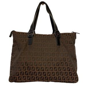 Fendi Zucchino Zip Tote Bag